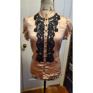 NWOT Bebe silk brocade blouse